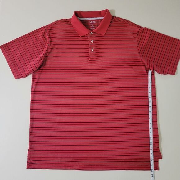 Adidas Golf Men's Classic Red Stripe Polo Shirt Top   - Picture 5 of 11